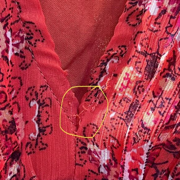 Abercrombie & Fitch Babydoll Red Floral Y2K Mini Dress Valentines Day Womens S - Picture 11 of 11